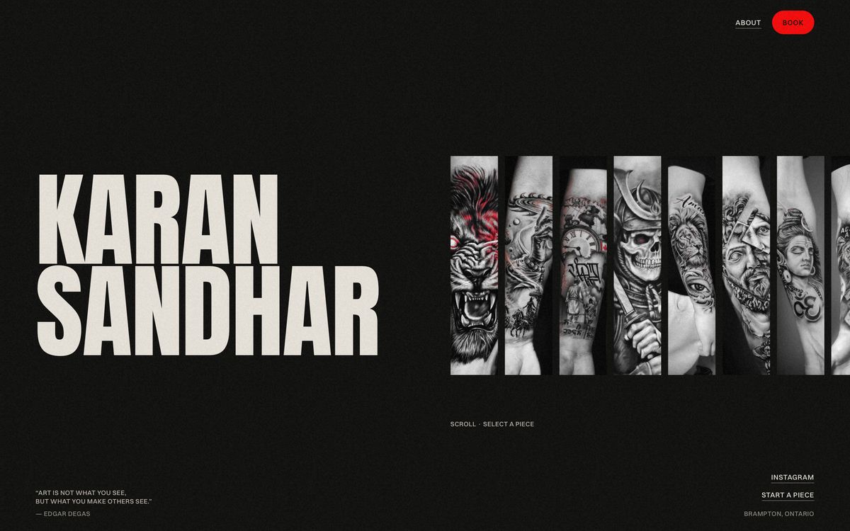 The Karan Sandhar tattoo portfolio by BarnX, homepage